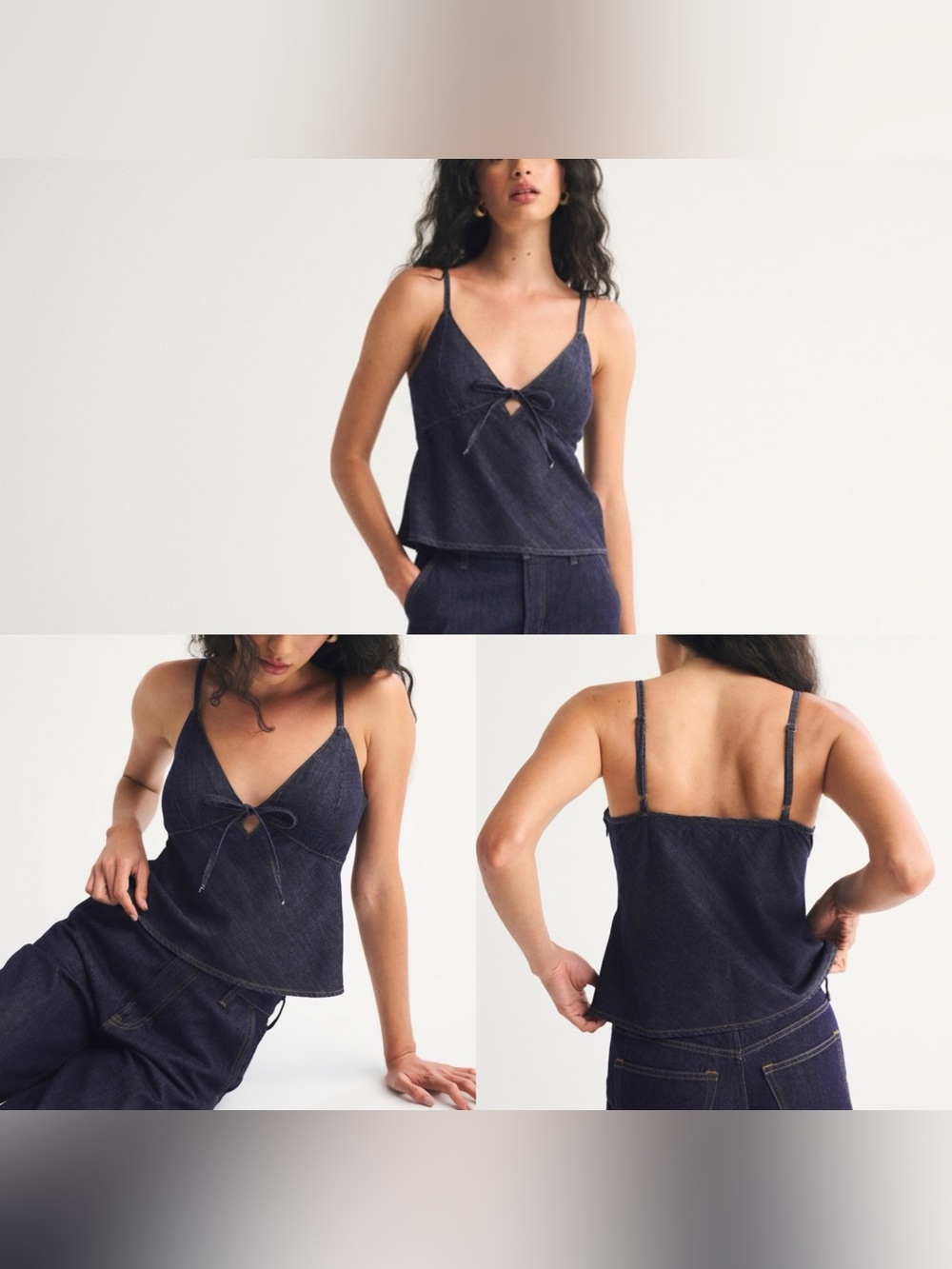 A&F Bella Bra-Free Chambray Tie-Front Cami - Picture 2 of 5